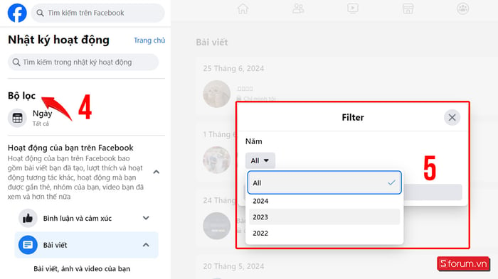 Hướng dẫn ẩn tất cả bài viết trên Facebook bằng máy tính - Bước 3