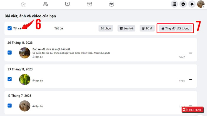 Hướng dẫn ẩn tất cả bài viết trên Facebook bằng máy tính - Bước 4