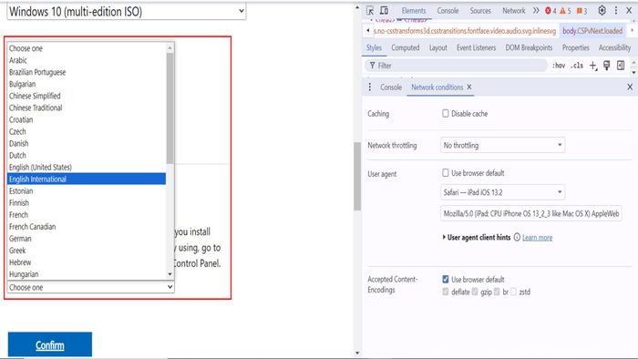 Hướng dẫn tải file ISO Win 10 từ Google Chrome bước 5