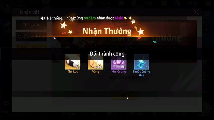 Hướng dẫn nhập mã code Siêu Anh Hùng Đại Chiến - Bước 4