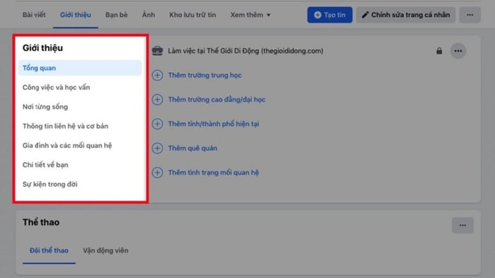 Hướng dẫn chỉnh sửa thông tin cá nhân trên Facebook bằng máy tính - Bước 2