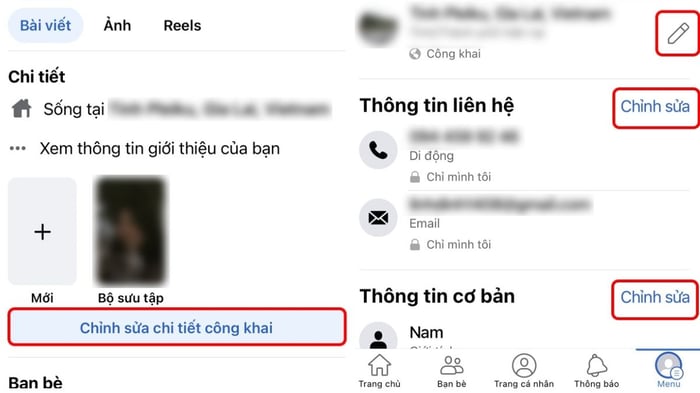 Hướng dẫn chỉnh sửa thông tin cá nhân trên Facebook qua điện thoại - Bước 2