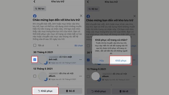 Hướng dẫn khôi phục ảnh đã ẩn trên Facebook - Bước 3