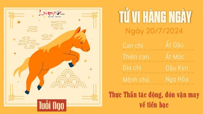 Tử vi hàng ngày 20/7/2024 - Tuổi Ngọ