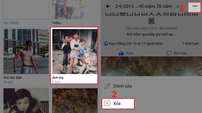 Hướng dẫn xóa ảnh trong album Facebook – Bước 2