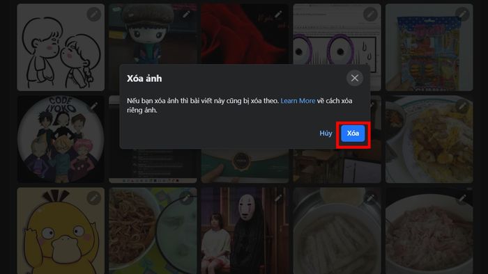 Hướng dẫn xóa ảnh trên Facebook qua máy tính – Bước 4