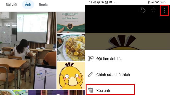 Hướng dẫn xóa ảnh trên trang cá nhân Facebook – Bước 2