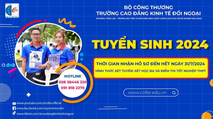 Thông tin về phương thức tuyển sinh và học phí của trường Cao đẳng Kinh tế Đối ngoại