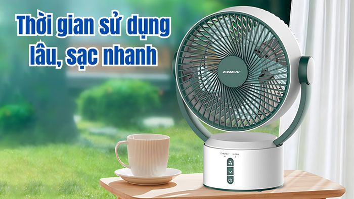 Lựa chọn quạt tích điện với thời gian sử dụng lâu và sạc nhanh