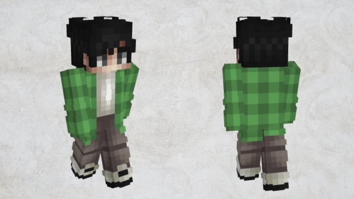 Skin Minecraft nam màu xanh tươi sáng