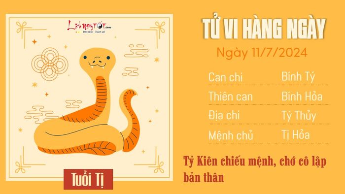 Tử vi hàng ngày 11/7/2024 - Tị