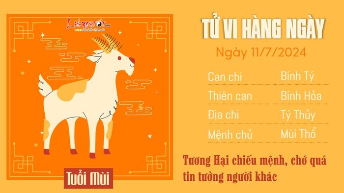 Tử vi hàng ngày 11/7/2024 - Mùi