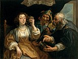 Biết mình - Thanh niên giữa Tật xấu và Đức hạnh (tác phẩm của Jacob Jordaens)