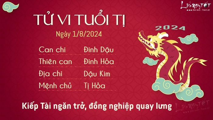 Tử vi hàng ngày 1/8/2024 - Tị