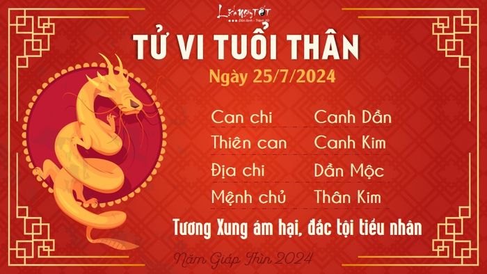 Tu vi hang ngay 25/7/2024 - Tuoi Than