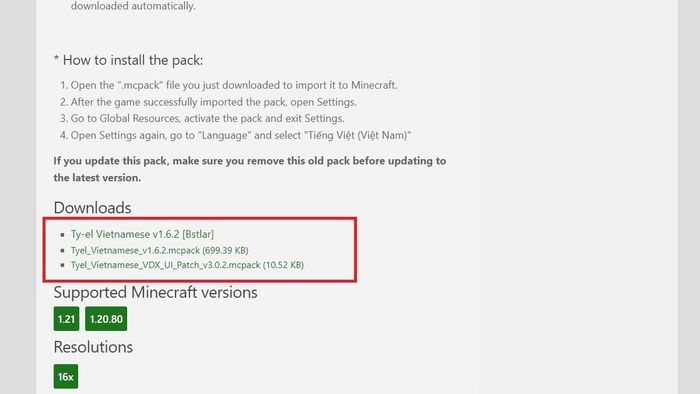 Hướng dẫn cài đặt miễn phí Minecraft 1.18 bằng tiếng Việt - bước 2