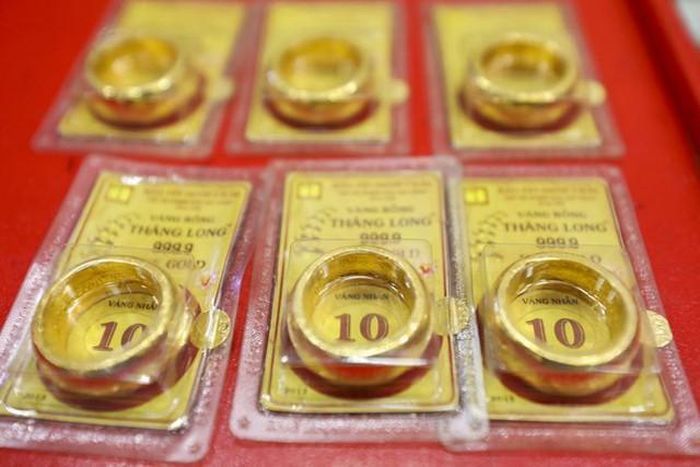 Giá vàng nhẫn tròn trơn hiện giao dịch ở mức 76 – 77,3 triệu đồng/lượng cho cả mua vào và bán ra. Ảnh: BTMC.