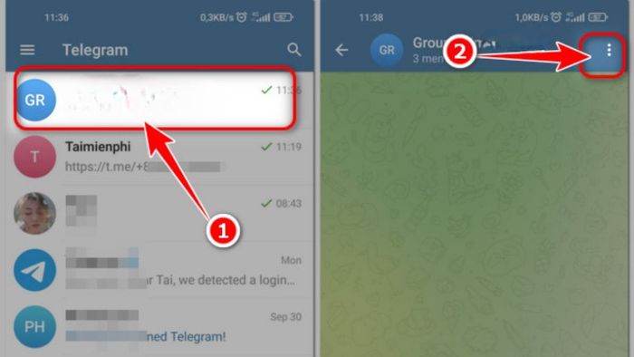 Hướng dẫn rời nhóm Telegram trên điện thoại – Bước 1