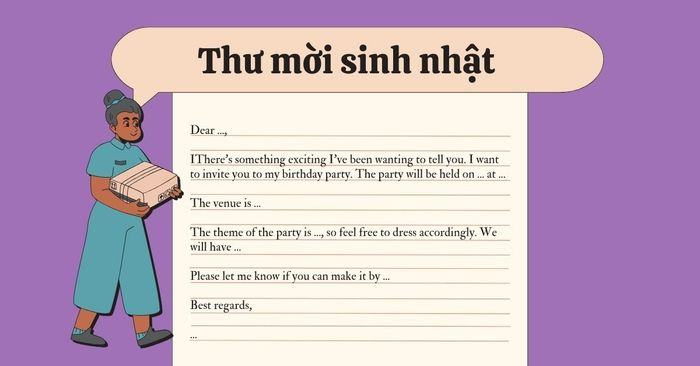 Mẫu viết thư mời sinh nhật bằng tiếng Anh