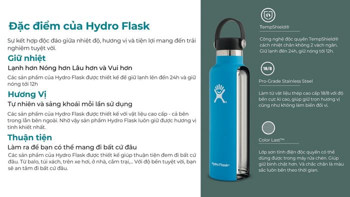 Tóm tắt các tính năng nổi bật của Hydro Flask