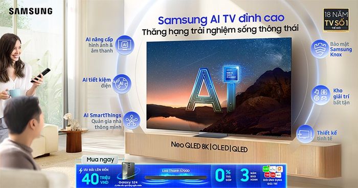 TV AI của Samsung khẳng định vị thế hàng đầu, nâng cao trải nghiệm sống thông minh cho người dùng
