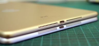 iPad Air 2 (phía trên) mỏng chỉ 6.1mm so với iPad Air 7.5mm (phía dưới)