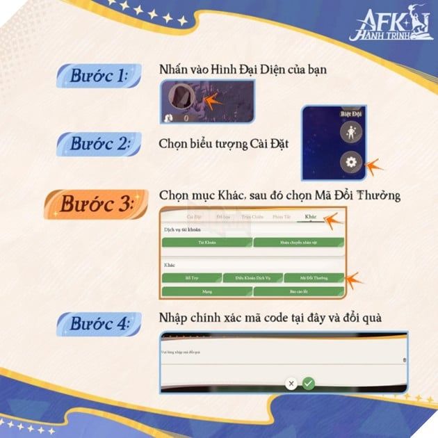 Hướng dẫn chi tiết cách nhập và tổng hợp Giftcode Hành Trình AFK mới nhất năm 2024