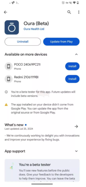 Google Play cho phép người dùng cập nhật các ứng dụng đã được cài đặt từ nguồn bên ngoài