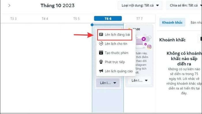 Hướng dẫn lên lịch đăng bài trên Fanpage Facebook - Bước 2