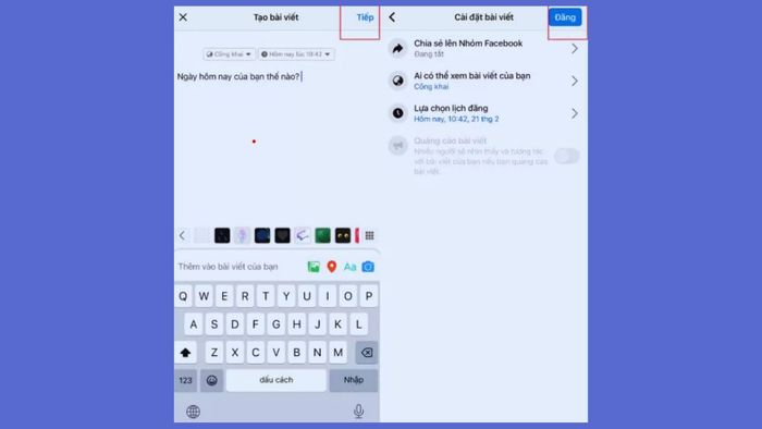 Lên lịch đăng bài trên Facebook cá nhân - Bước 3