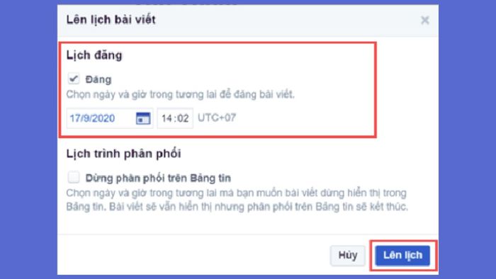 Lên lịch đăng bài trên Facebook cá nhân - Bước 2