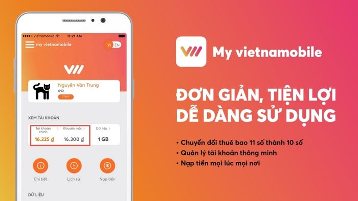 Kiểm tra số dư tài khoản Vietnamobile qua ứng dụng My Vietnamobile