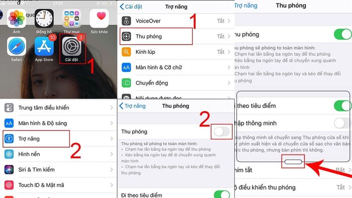 Thay đổi phông chữ trên iPhone bằng tính năng Thu Phóng