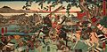 Tomoe Gozen trong trận Awazu, tranh vẽ của Utagawa Yoshikazu.