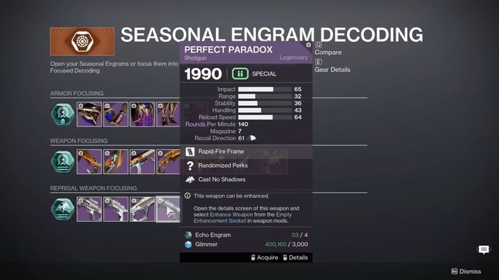 Cách Nhận Perfect Paradox Trong Destiny 2