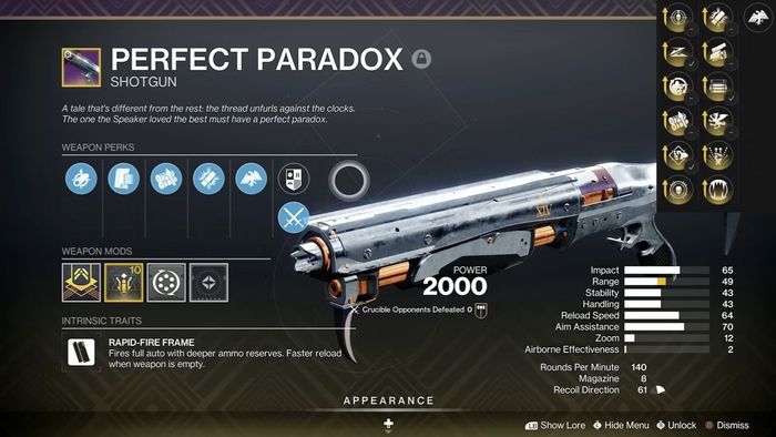Hướng Dẫn Roll Tuyệt Đối Cho Súng Perfect Paradox Trong Destiny 2