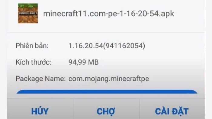 Hướng dẫn cách tải Minecraft phiên bản 1.16.0.0 tiếng Việt bước 1