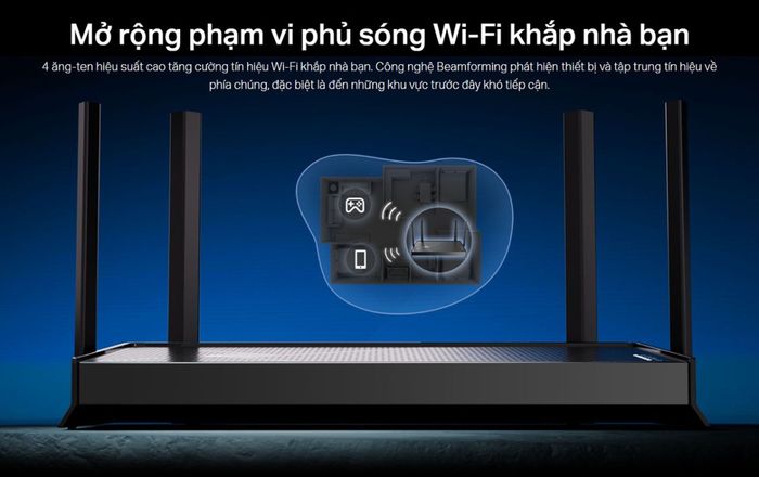 Router này đã mở rộng vùng phủ sóng một cách hiệu quả