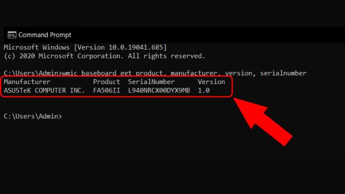 Hướng dẫn kiểm tra bo mạch chủ qua lệnh trong Command Prompt - Bước 3