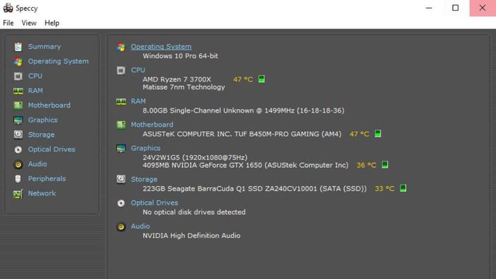 Hướng dẫn kiểm tra main máy tính bằng Speccy - Bước 2