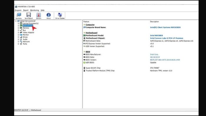 Hướng dẫn kiểm tra main máy tính bằng phần mềm HWiNFO - Bước 2