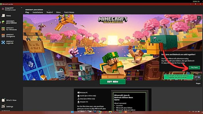 Hướng dẫn tải Minecraft 1.20.40 chính thức Tiếng Việt - Bước 5