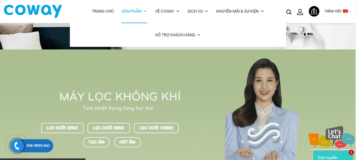 máy lọc không khí Hà Nội - Coway