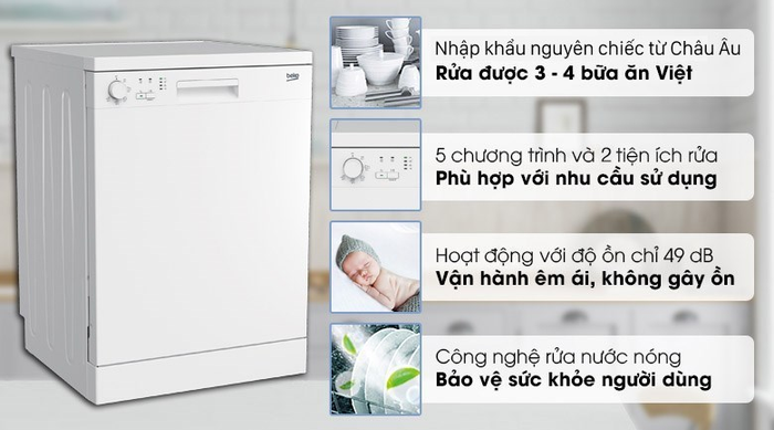 Hình Ảnh Máy Rửa Chén Độc Lập Beko DFN05311W 1