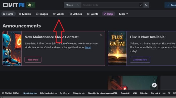 Hướng dẫn tải video với Civitai AI: Bước 1