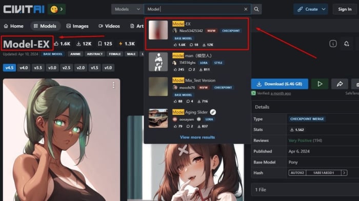 Hướng dẫn tải Model và LoRA miễn phí trên CivitAI - bước 3