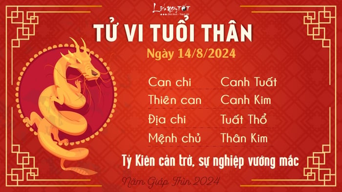 Tử vi hàng ngày 14/8/2024 - Thân