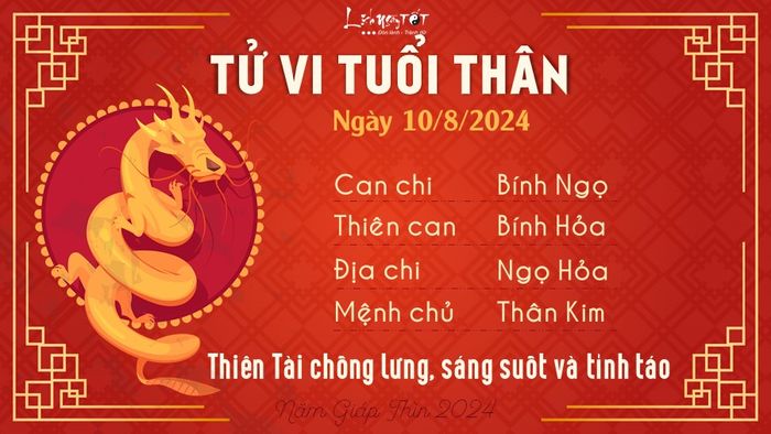 Tử vi hàng ngày 10/8/2024 - Thân