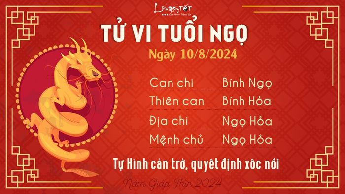 Tử vi ngày 10/8/2024 - Tuổi Ngọ