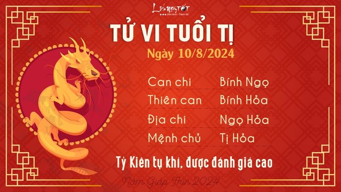 Tử vi ngày 10/8/2024 - Tuổi Tị